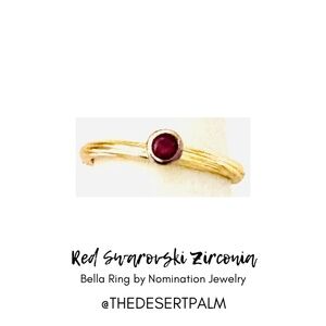 Nomination Bella Red Swarovski Zirconia Ring ✨ | 24kt Gold Overlay | Size 7
